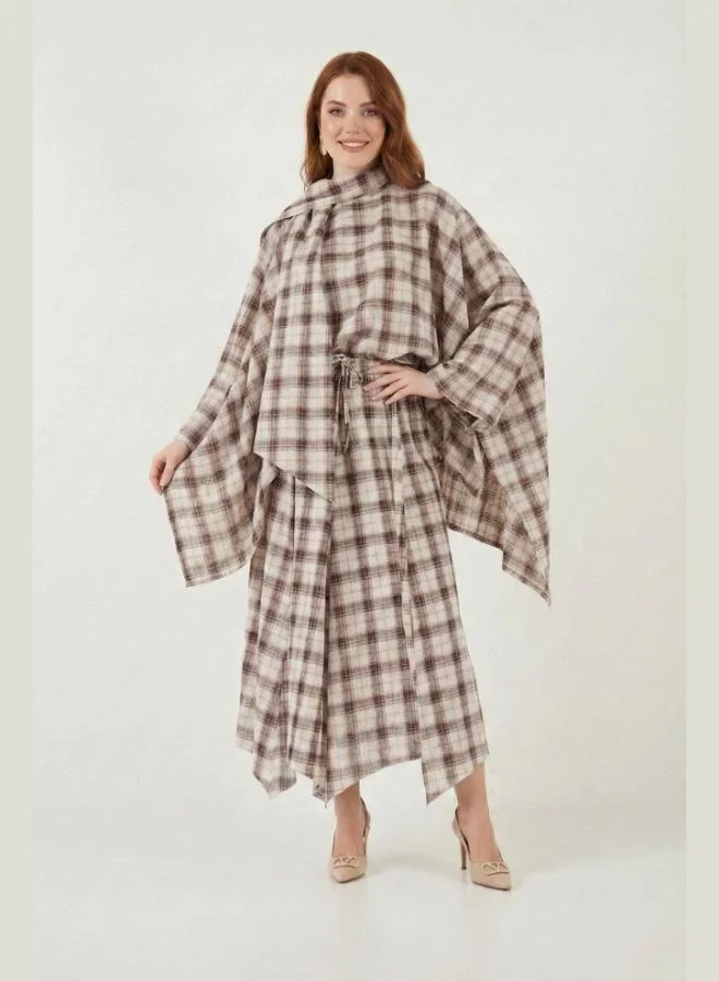 ليلا Lela Cotton Relaxed Fit Asymmetrical Plaid Midi Skirt Women's SKIRT 6921284